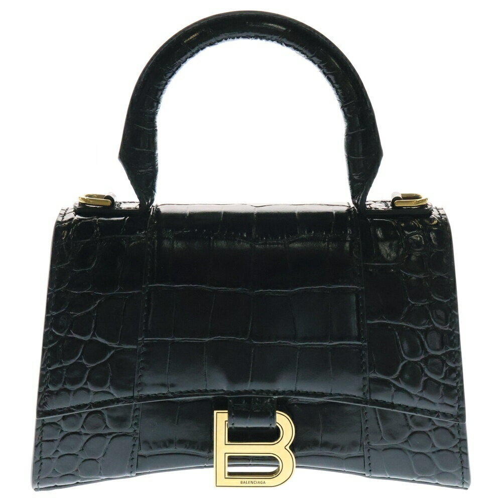 BALENCIAGA Hourglass Shoulder Bag Handbag Black Annex